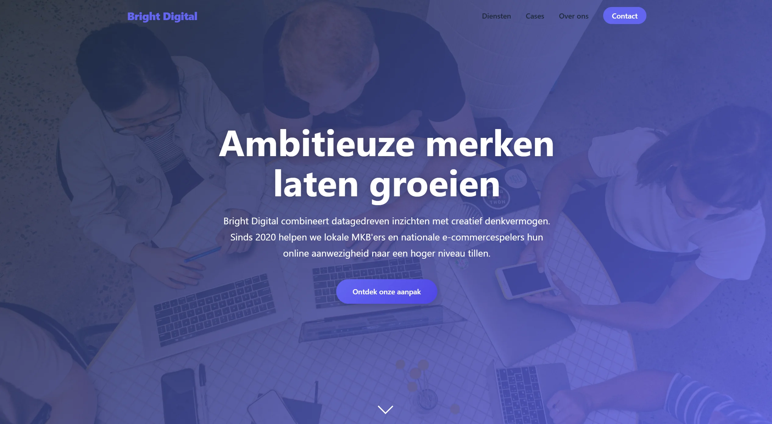 Bright Digital website gegenereerd door AI