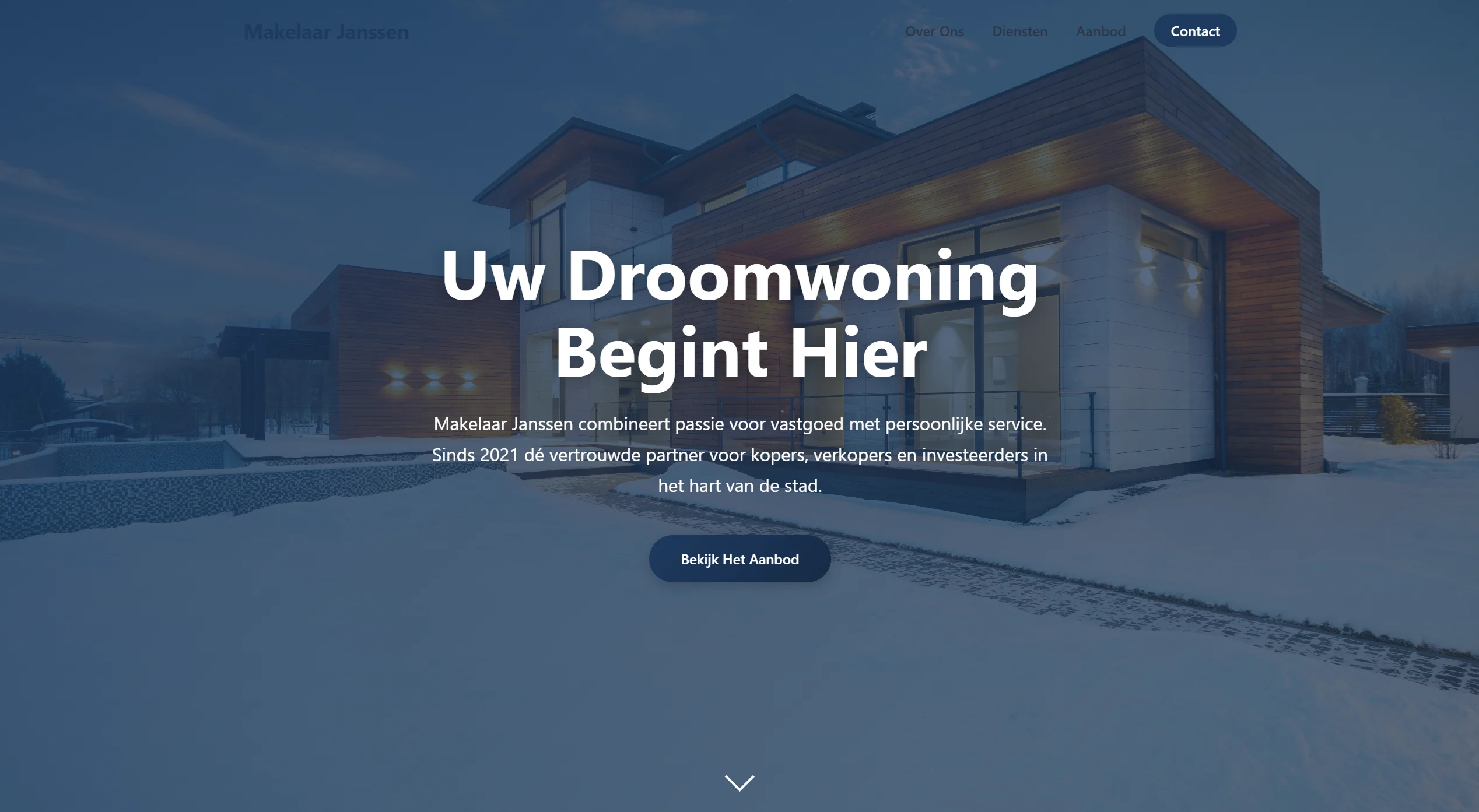 Makelaar Janssen website gegenereerd door AI