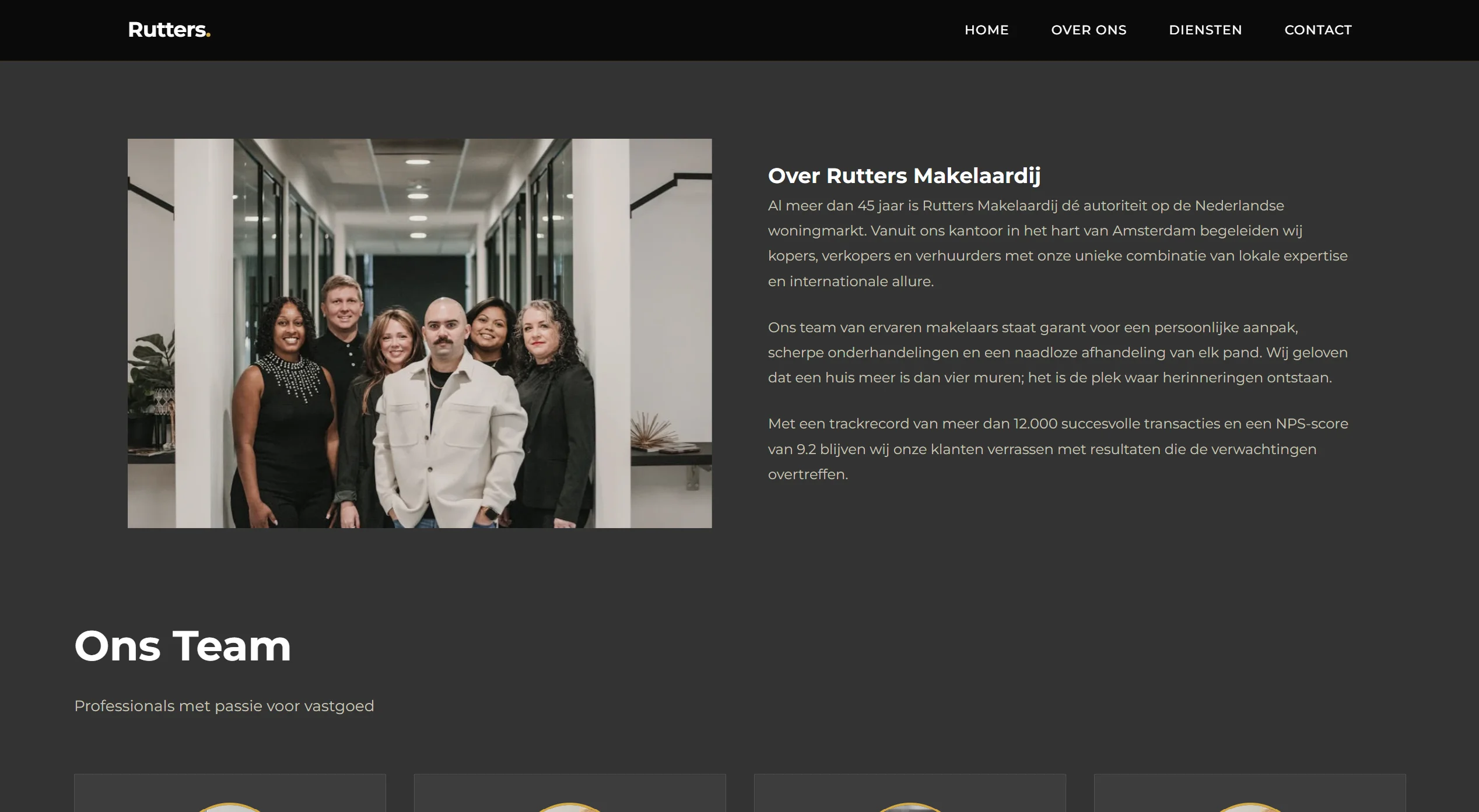 Rutters Makelaardij over ons pagina gegenereerd door AI
