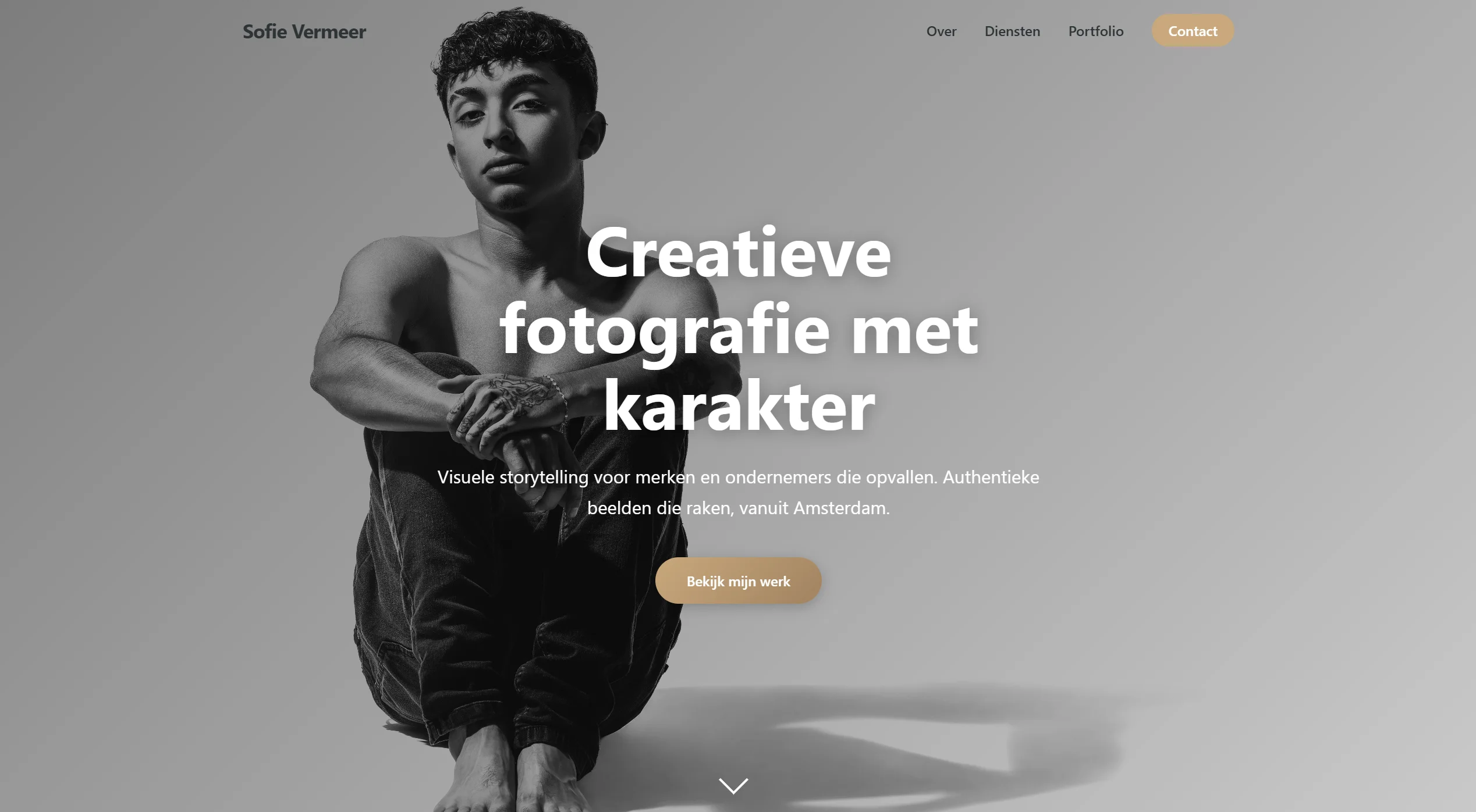Sofie Vermeer portfolio website gegenereerd door AI