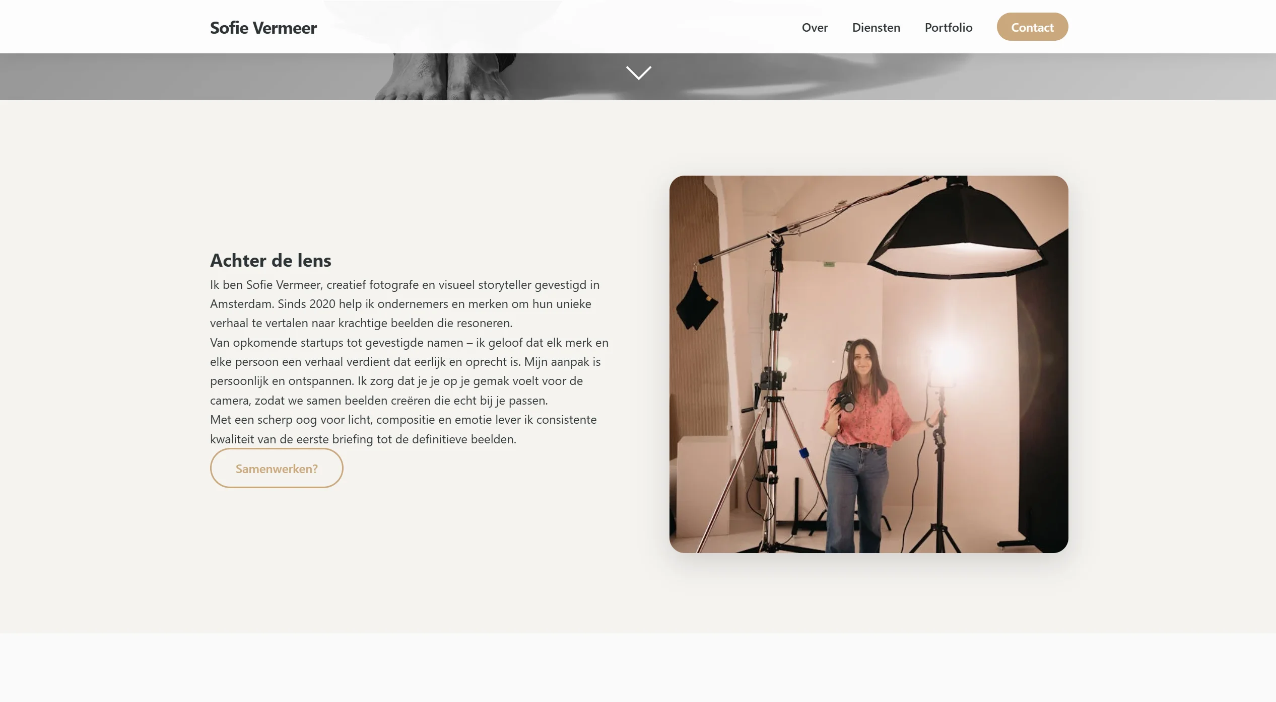 Sofie Vermeer over mij pagina gegenereerd door AI